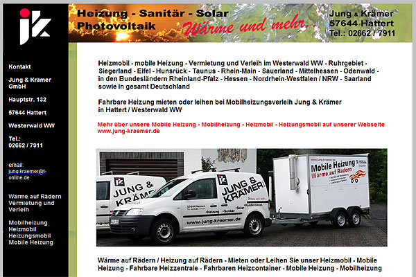 Heizmobil - mobile Heizung - Vermietung und Verleih im Westerwald WW - Ruhrgebiet - Siegerland - Eifel - Hunsr�ck - Taunus - Rhein-Main - Sauerland - Mittelhessen - Odenwald - in den Bundesl�ndern Rheinland-Pfalz - Hessen - Nordrhein-Westfalen / NRW - Saarland 