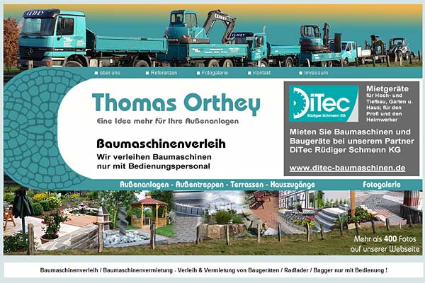 Thomas Orthey Hattert Westerwald - Baumaschinenverleih - Baumaschinenvermietung - Baumaschinen vermieten und verleihen - Baumaschinen mieten oder leihen - Baumaschinenmiete - Radlader Bagger R�ttelplatten Vermietung und Verleih - Moietger�te f�r Hochbau, Tiefbau, Gartenbau, f�r Haus und Hof mieten bei unserem Partner DiTec 